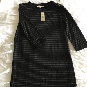 LOFT striped dress (NWT) with zipper shoulders